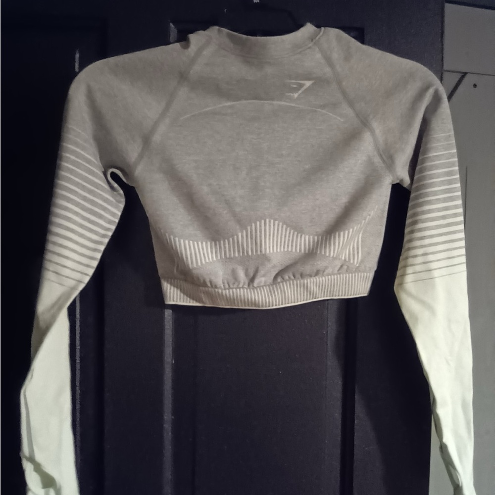 Gymshark Gray and White/light greenWomen's Crop Top